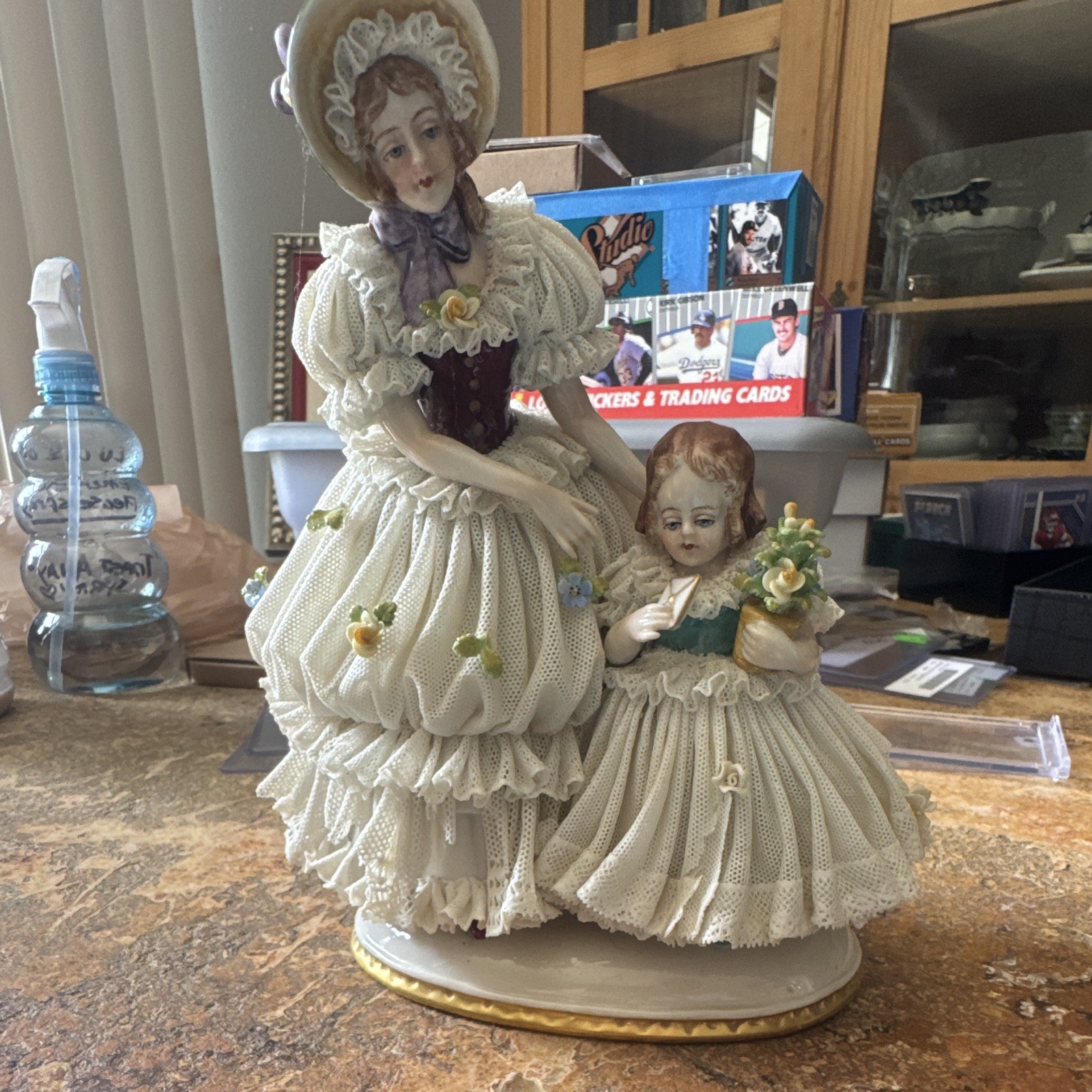 Dresden Porcelain Lace Figurine Vintage Germany Dresden Porcelain Lace Figurine Vintage Germany