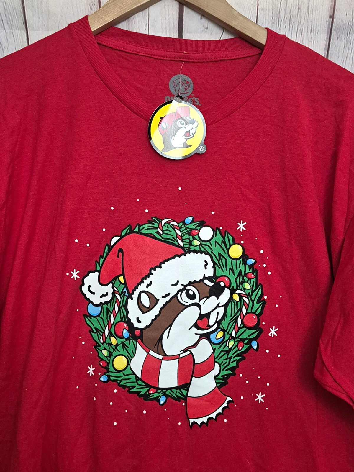 Buc-ee\'s Men\'s XL Red Christmas Graphic Print Crew Neck Short Sleeve T-Shirt Buc-ee\'s Men\'s XL Red Christmas Graphic Print Crew Neck Short Sleeve T-Shirt