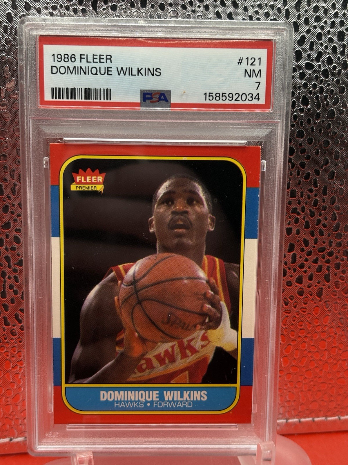 Fleer 1986-87 Dominique Wilkins Atlanta Hawks #121 PSA 7 Graded Cert 158592034