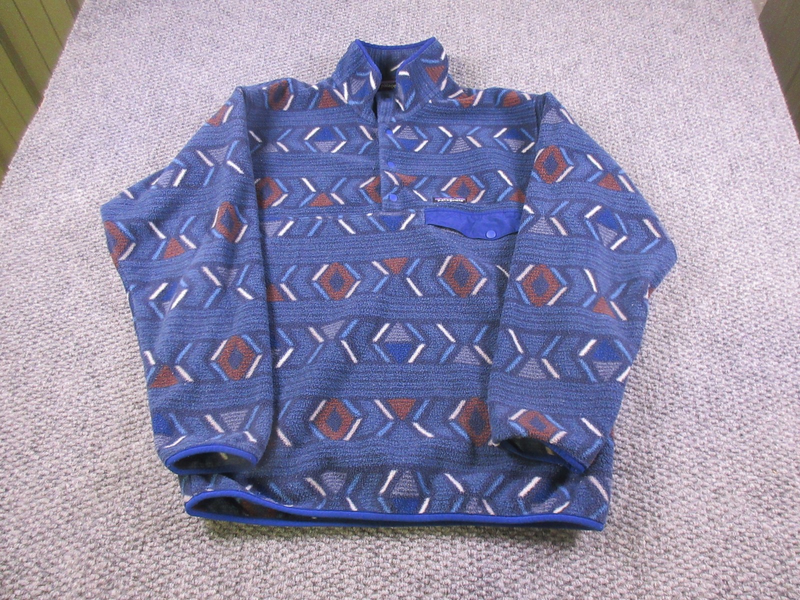 Patagonia Synchilla Snap-T Fleece Pullover Mens Medium Blue Southwestern Pattern
