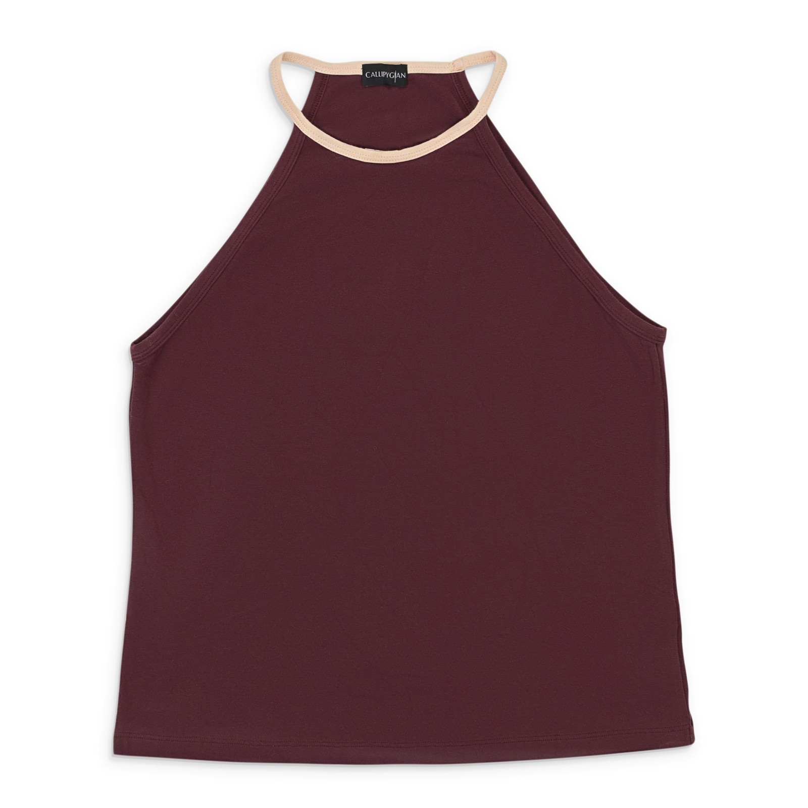 NWT CALLIPYGIAN HALTER BURGUNDY TANK SIZE M $65