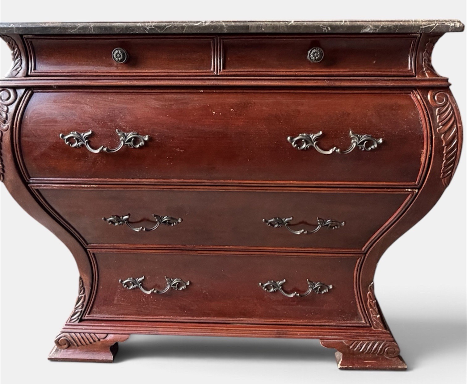 Vintage 2003 Bombay Company Bombe Chest Dresser Marble/Stone Top Vintage 2003 Bombay Company Bombe Chest Dresser Marble/Stone Top
