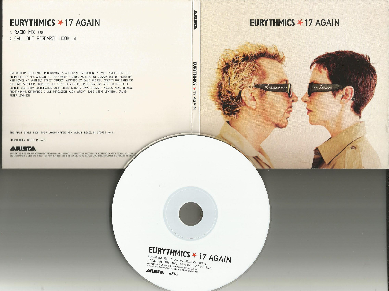 Annie Lennox EURYTHMICS 17 Again w/ RARE RADIO MIX PROMO DJ CD single 1999 USA Annie Lennox EURYTHMICS 17 Again w/ RARE RADIO MIX PROMO DJ CD single 1999 USA