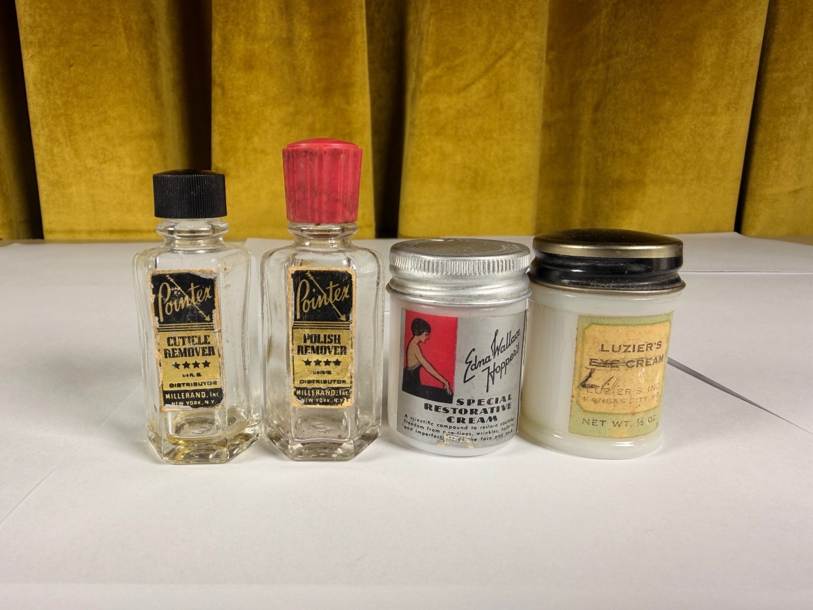 Vintage Cosmetic Beauty Jar Bottle Lot Edna Wallace Hopper Luzier’s Pointe
