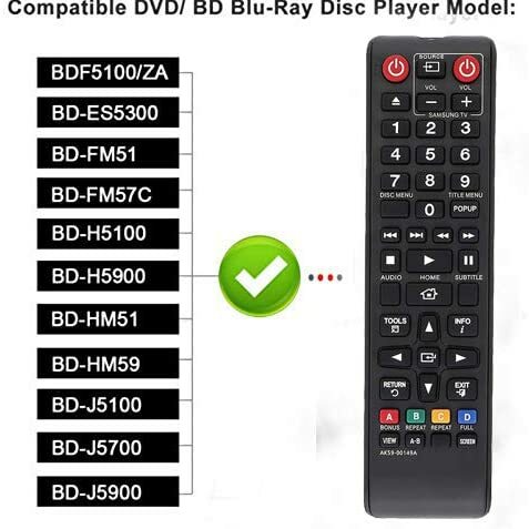 Replace Remote Control AK59-00149A FOR Samsung Blu-Ray DVD Player NETFLIX Replace Remote Control AK59-00149A FOR Samsung Blu-Ray DVD Player NETFLIX