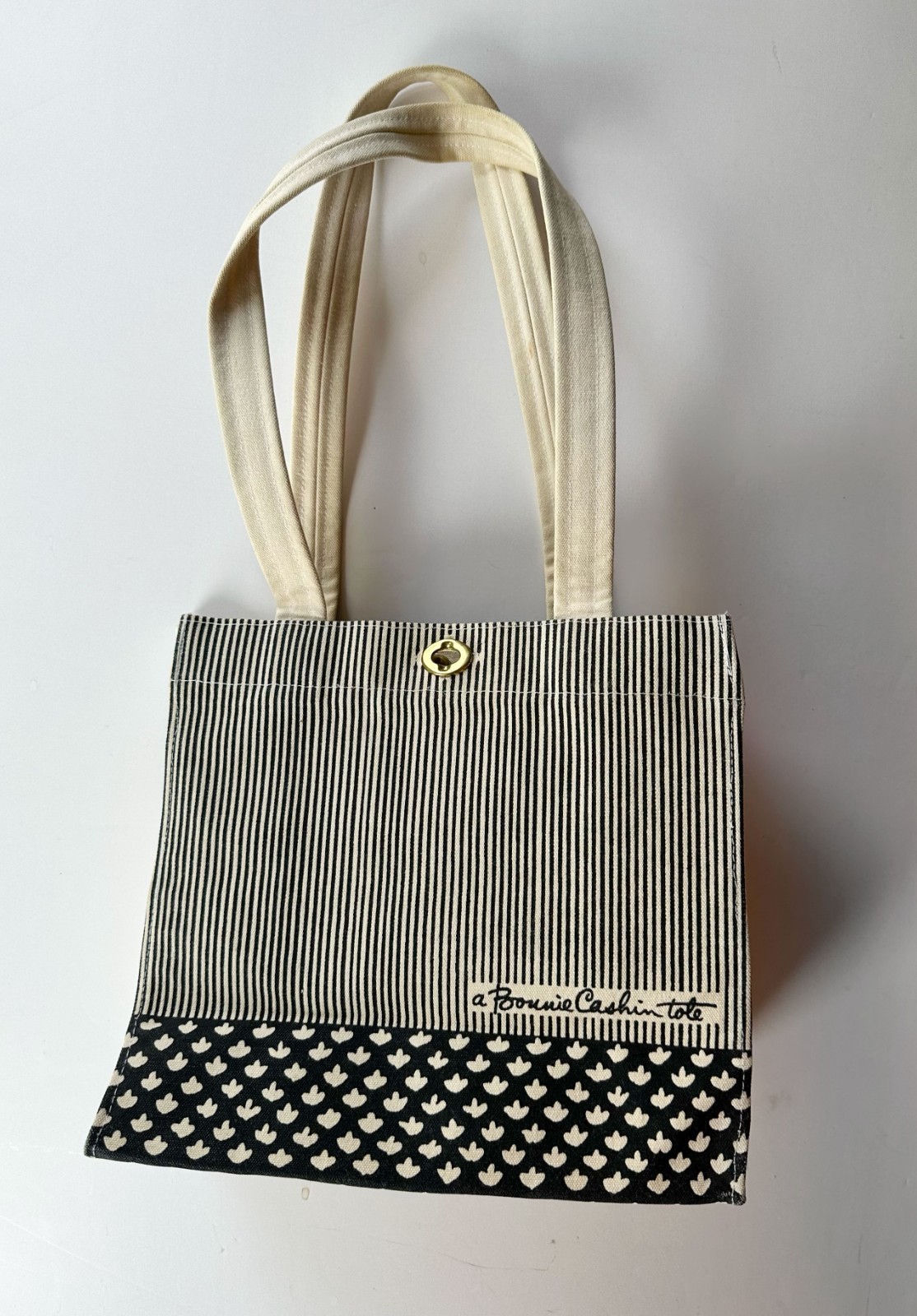 NOS Vtg 1970s BONNIE CASHIN D. Klein Indigo Canvas Tote Bag Turnlock 10x11x6