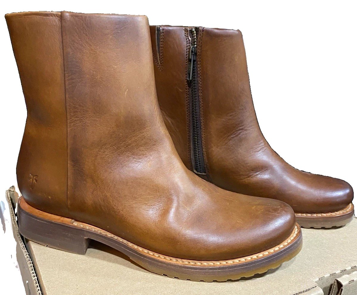 Frye Veronica Chelsea Women\'s Leather Ankle Boots Bronze Zip Comfort US 5.5 M
