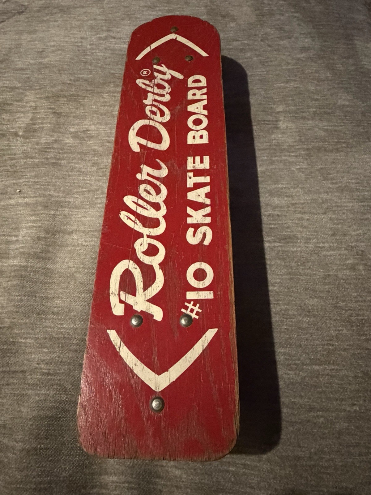 Vintage 1960s Red Roller Derby Wooden #10 Skateboard Metal Wheels 19\ Vintage 1960s Red Roller Derby Wooden #10 Skateboard Metal Wheels 19\