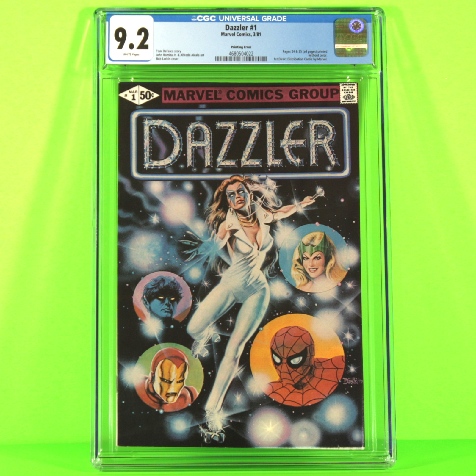 DAZZLER #1 | CGC 9.2  NM-| Spider-Man X-Men 1st Direct Issue Comic Print Error