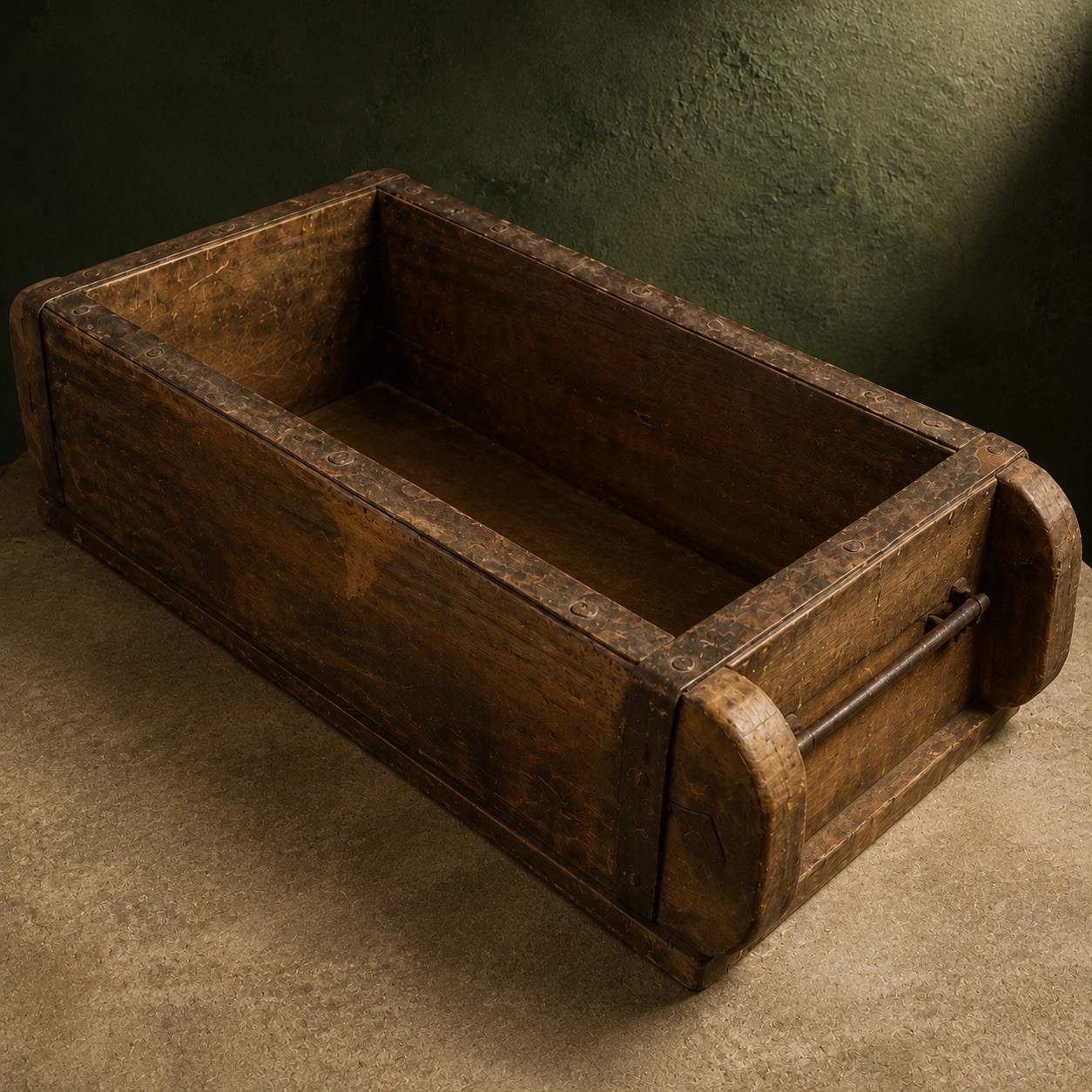 Vintage Wooden Brick Mold Box Handmade Rustic Farmhouse Centerpiece Decor