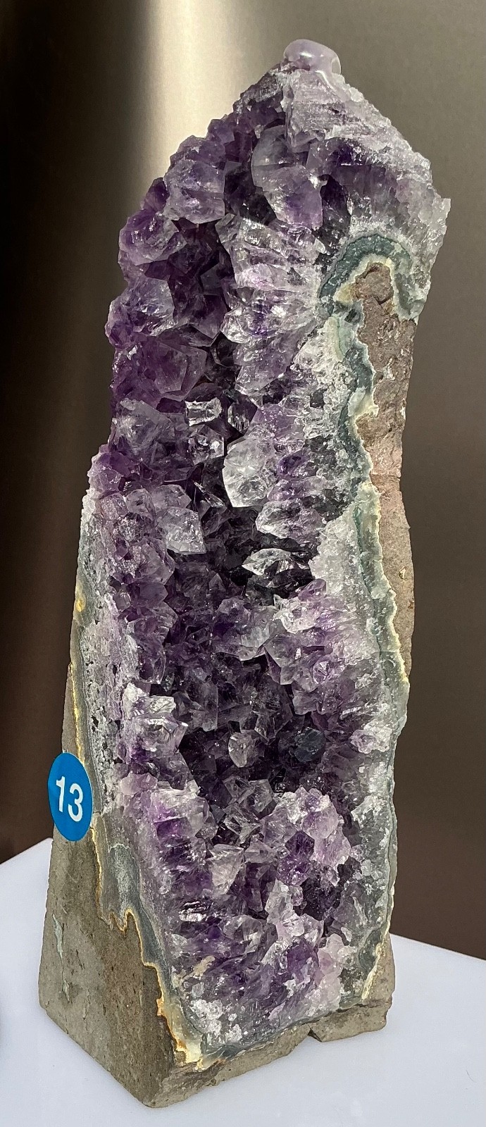 472G Natural Amethyst Cave Rock Specimen Cut Bottom #13
