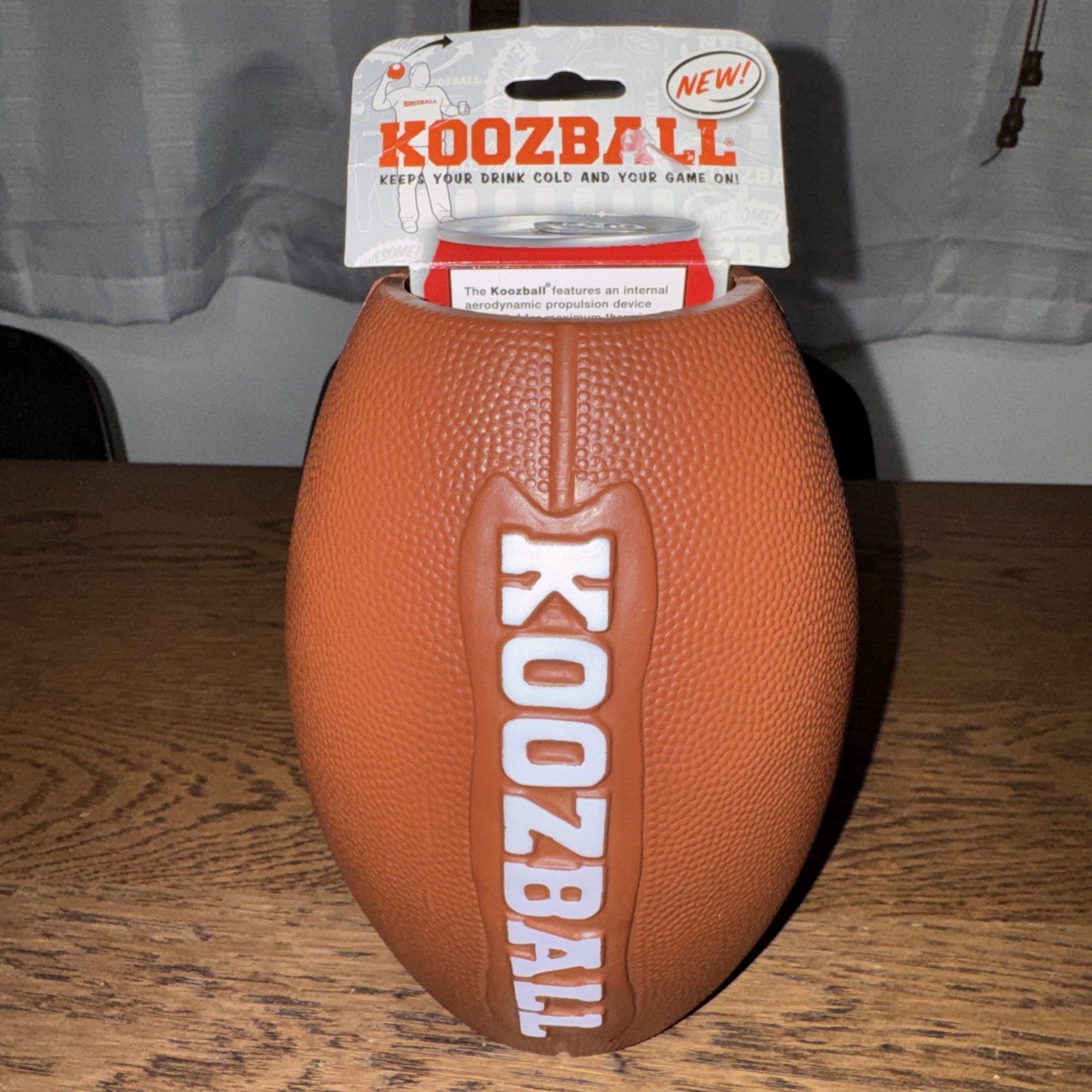 Genuine Official Koozball Football Can Cooler Koozie Brown  New