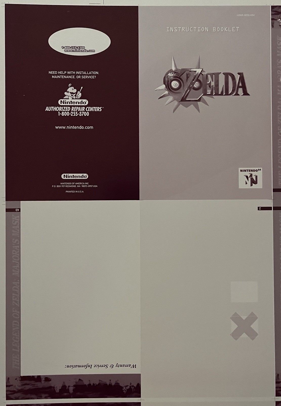 RARE Zelda -Majora’s Mask, Original Manual Printing Plate, Magenta N64 OOAK