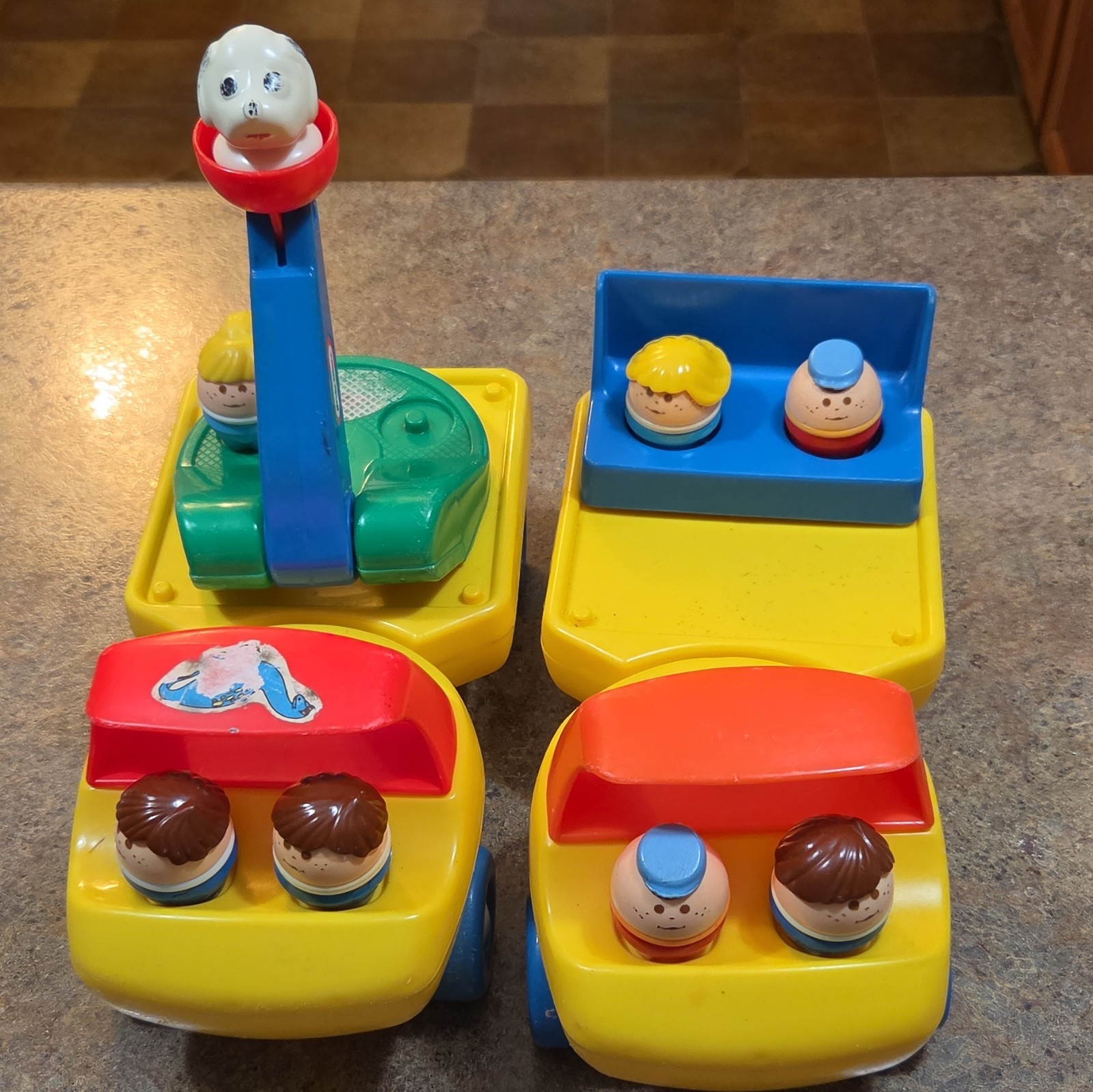 Vintage Little Tikes Toddle Tots LOT Crane Truck- Flatbed Truck & People~ Vintage Little Tikes Toddle Tots LOT Crane Truck- Flatbed Truck & People~