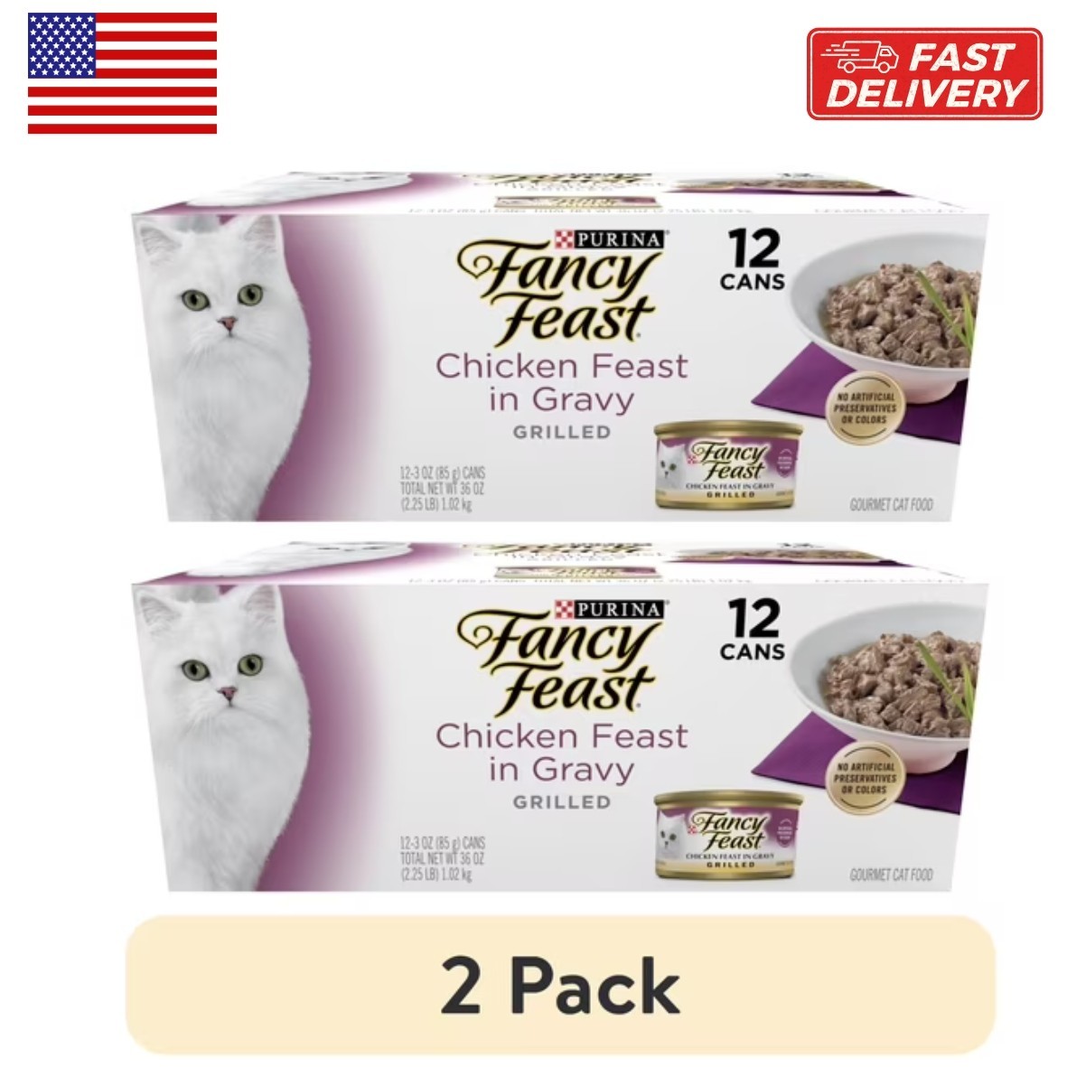 Purina Fancy Feast Grilled Kitten Food WetCat FoodChicken Feast in Gravy-24 cans Purina Fancy Feast Grilled Kitten Food WetCat FoodChicken Feast in Gravy-24 cans