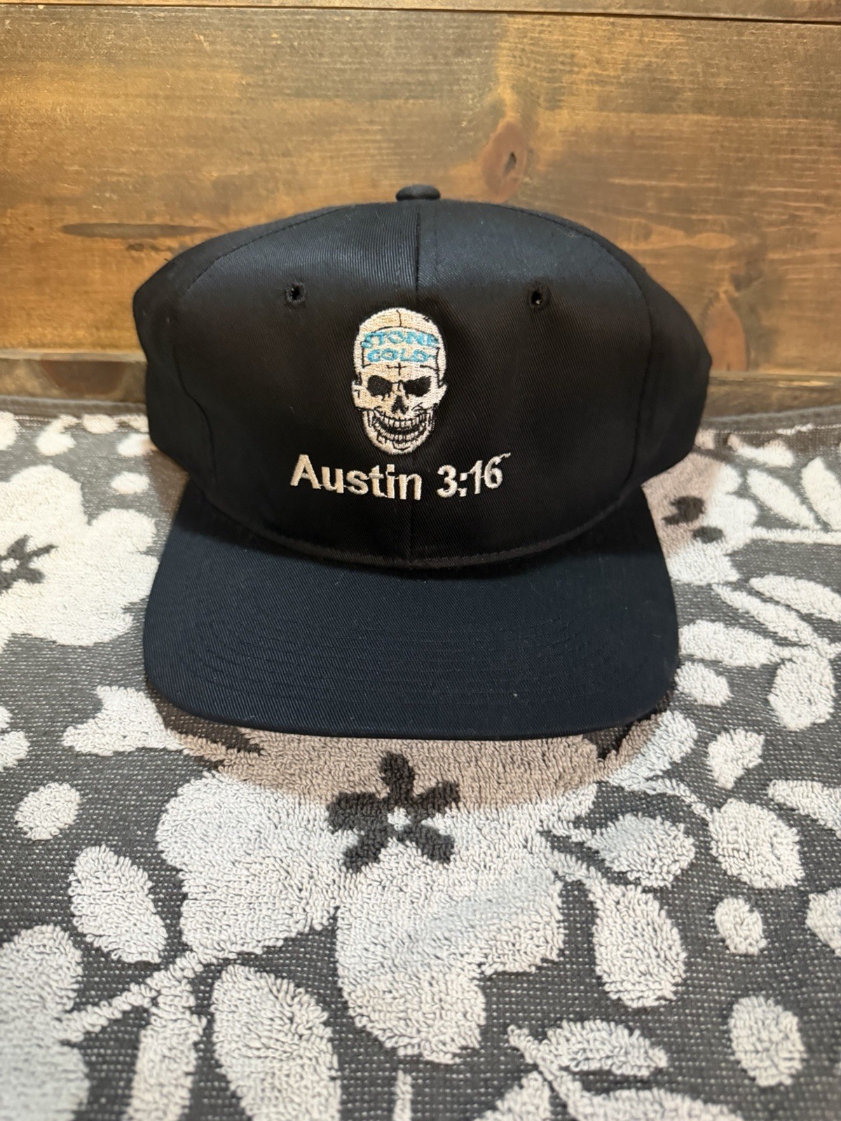 Vintage 90s WWF Stone Cold Steve Austin 3:16 Skull Snapback Hat NWOT