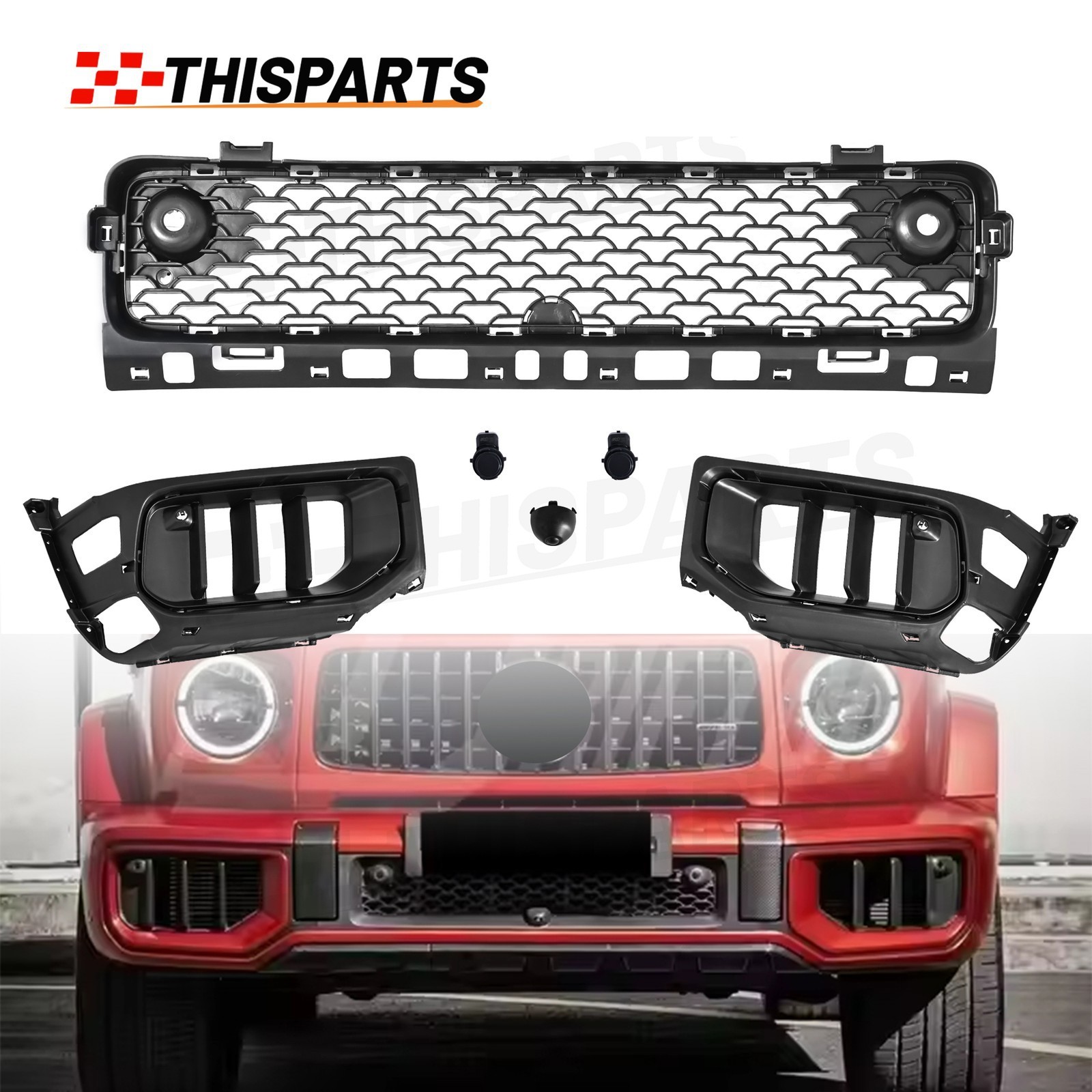2025 G63 W465 Style For Mercedes Benz 2019-24 W464 G63 Front Bumper Insert Vents