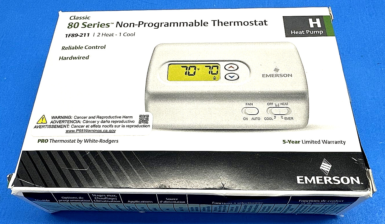 WHITE RODGERS 1F89 211 Heat Pump Non-Programmable Thermostat Classic 80 2H/ 1C