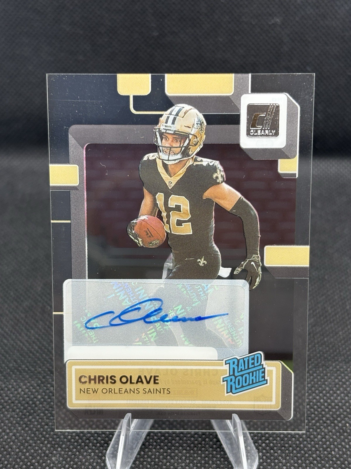 2022 Panini Clearly Donruss Rated Rookie Autographs Chris Olave Saints #59 RC