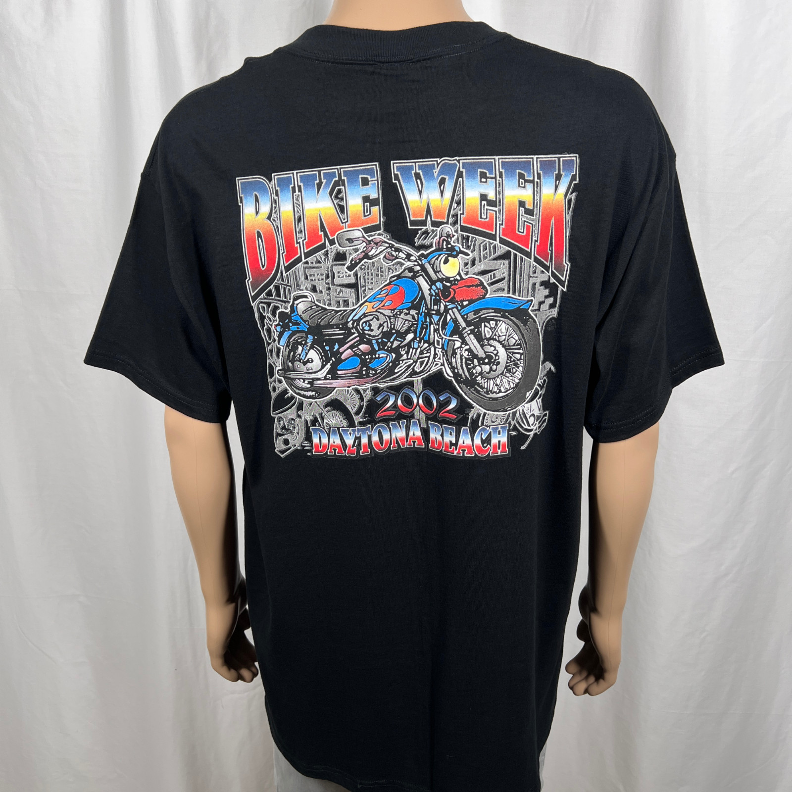 Vintage 2002 Bike Week Daytona Beach Men\'s XL Black Motorcycle Biker T-Shirt