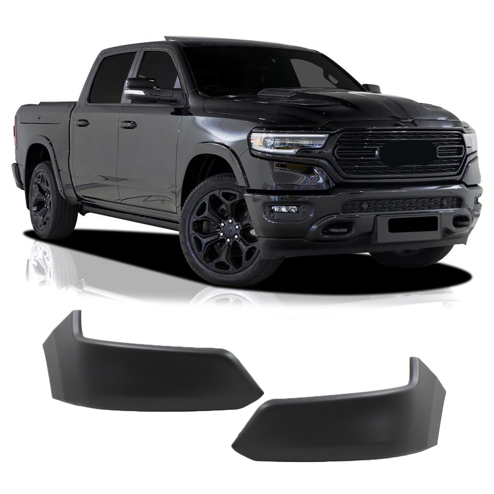 Fit For Dodge Ram 1500 2019-2024 Front Upper Bumper End Cover Filler Panel 2PCS