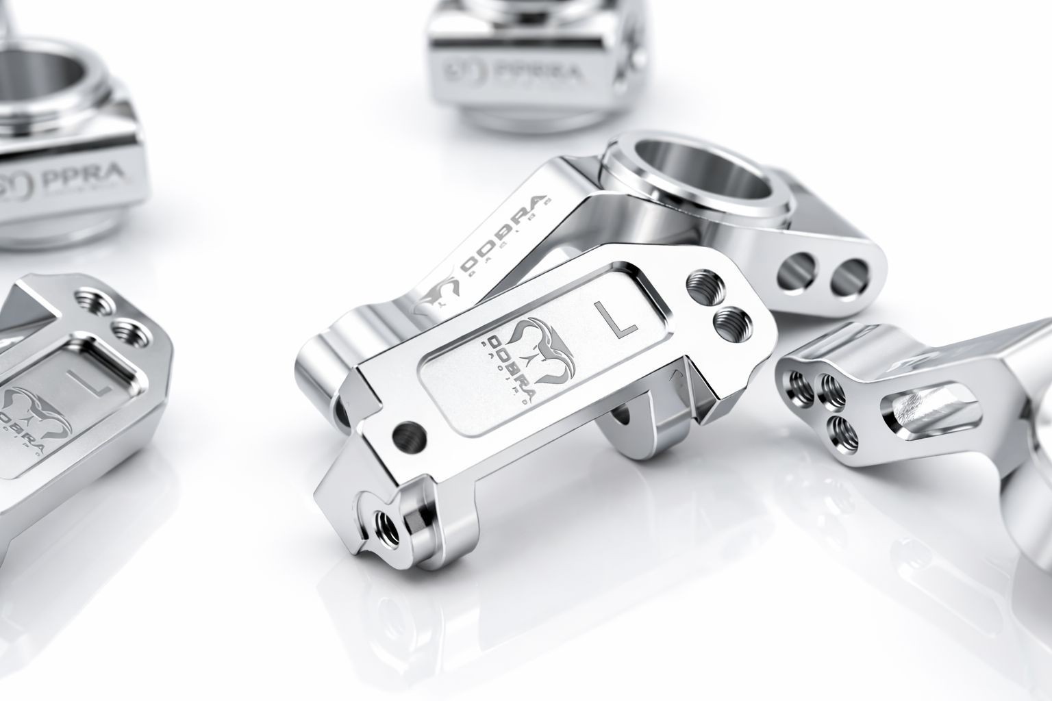 CR 2WD Aluminum Traxxas Knuckles Set (COMPLETE) Fits SLASH / Rustler - Silver