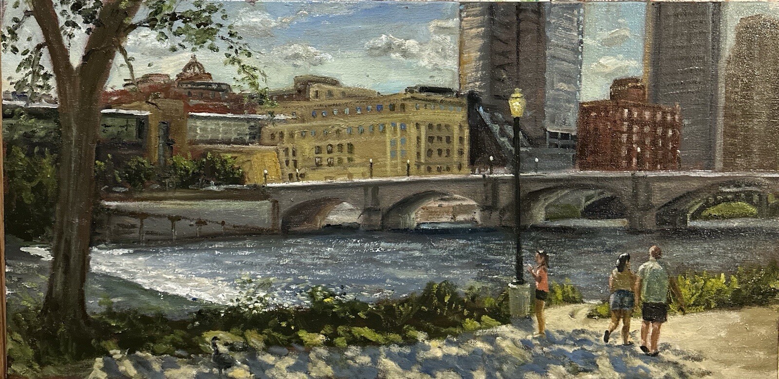 Sunday Afternoon In Grand Rapids Original Oil Painting Sunday Afternoon In Grand Rapids Original Oil Painting