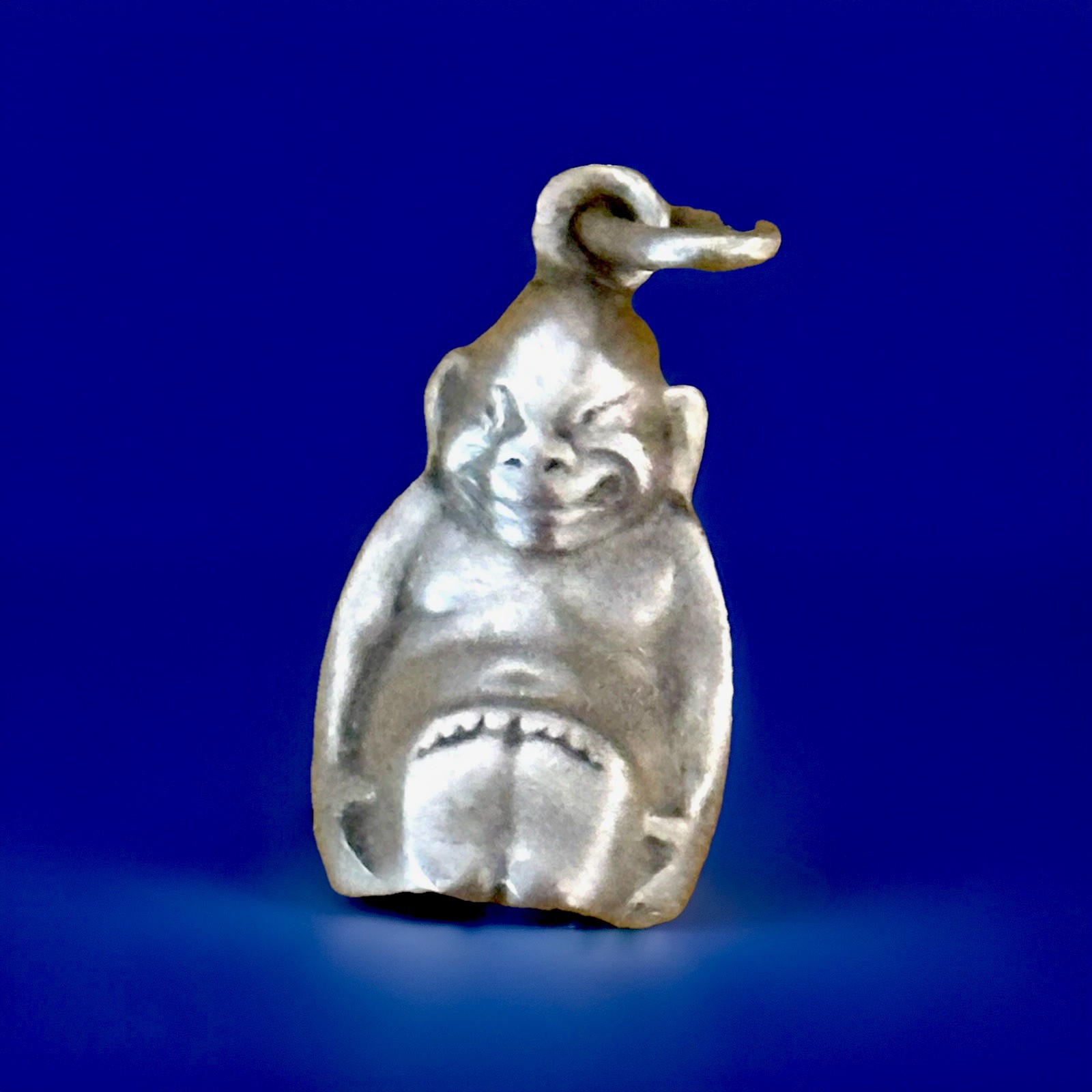 SUPERB MASSIVE STERLING SILVER GOOD LUCK “BILLIKEN” PENDANT. c 1900 SUPERB MASSIVE STERLING SILVER GOOD LUCK “BILLIKEN” PENDANT. c 1900