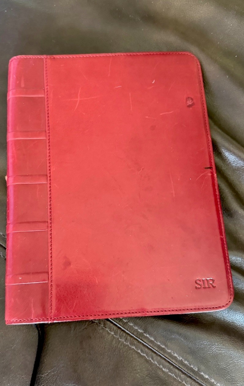 LEVENGER Red Leather Notebook Journal Cover 7” L x 9” H LEVENGER Red Leather Notebook Journal Cover 7” L x 9” H
