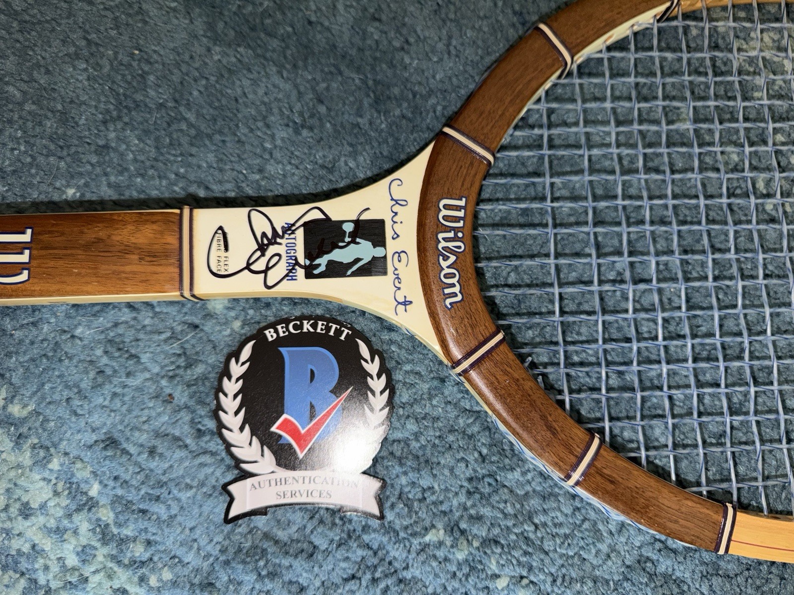 Chris Evert Signed Wilson Model Tennis Racket GOAT Beckett Auth #4