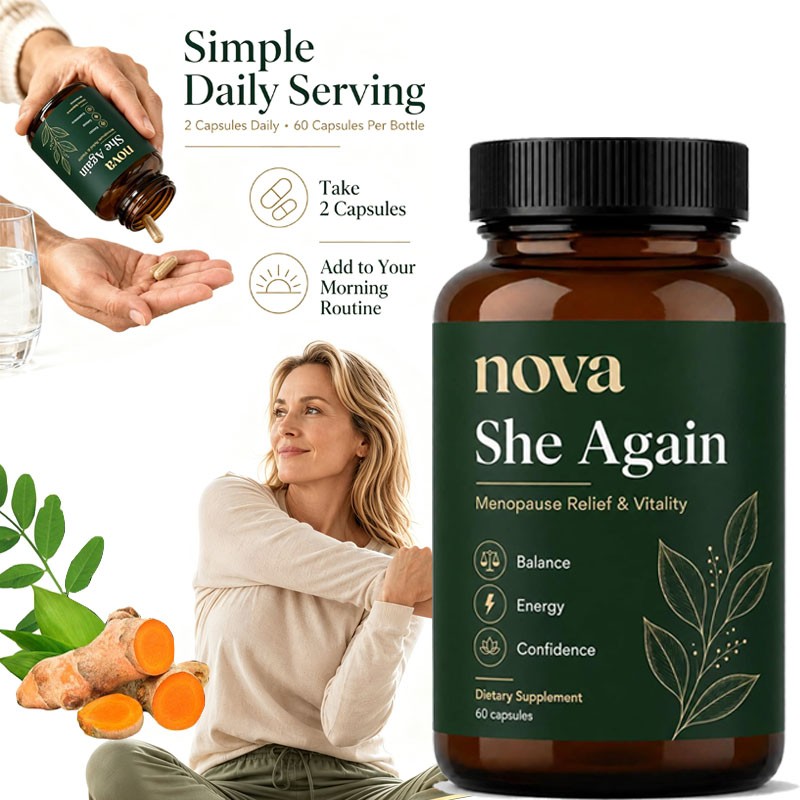 Nova She Again Supplement, Menopause Supplements For Women, 60 Capsules