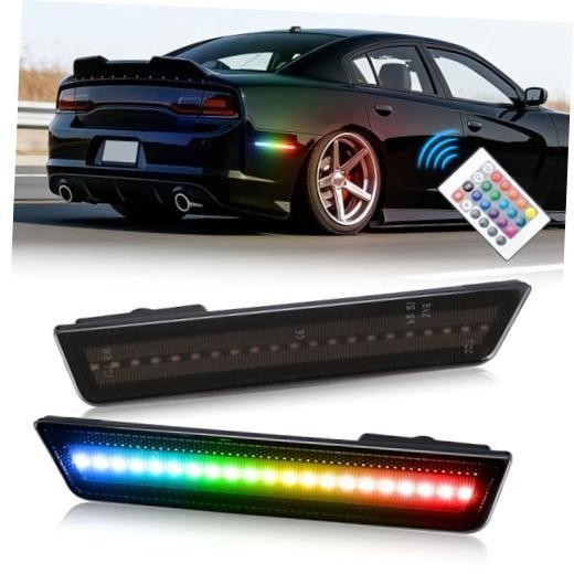 Side Marker Lights for Dodge Challenger 2008-2014 & Charger 2011 Rear Rgb 2 Pcs