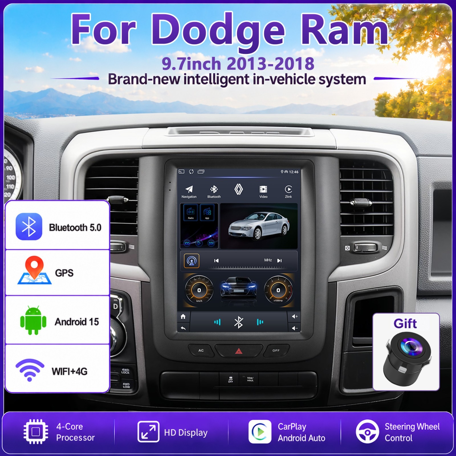 9.7'' For 2013-2018 Dodge Ram 1500 2500 3500 Apple Carplay Car Stereo GPS Radio 9.7'' For 2013-2018 Dodge Ram 1500 2500 3500 Apple Carplay Car Stereo GPS Radio