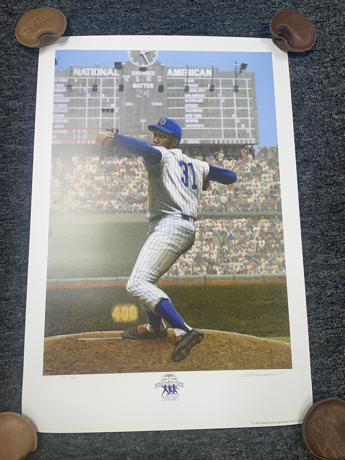 Fergie Jenkins Lithograph by Bill Purdom Chicago Cubs AP /70 Fergie Jenkins Lithograph by Bill Purdom Chicago Cubs AP /70