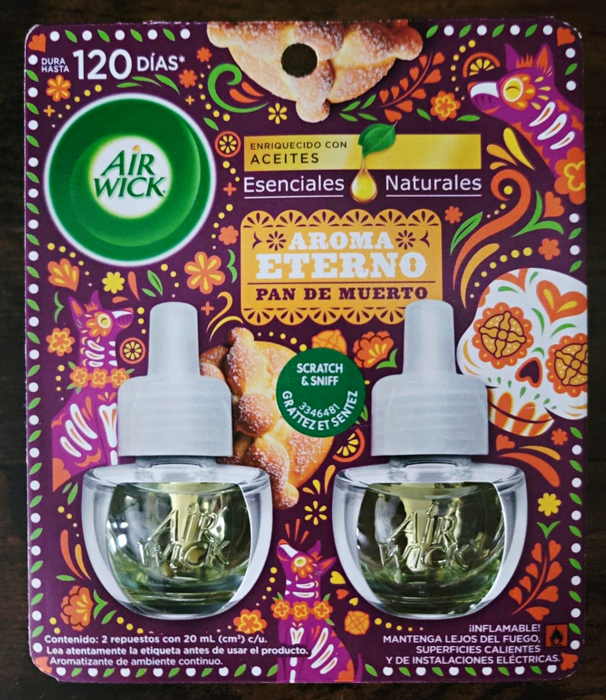Air Wick Plug-In Refill Oil Pan de Muerto Scent 2 Pack 20 mL Up to 120 Days Air Wick Plug-In Refill Oil Pan de Muerto Scent 2 Pack 20 mL Up to 120 Days