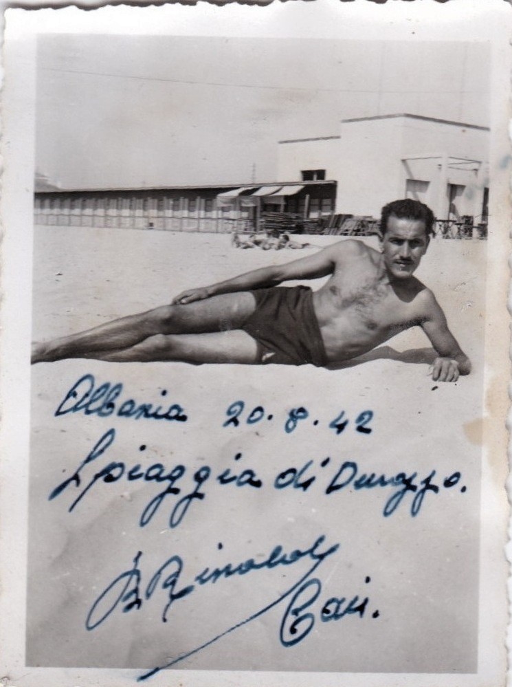 Vintage photo - Handsome Italian guy on Albanian beach - 1942 -  Gay interest