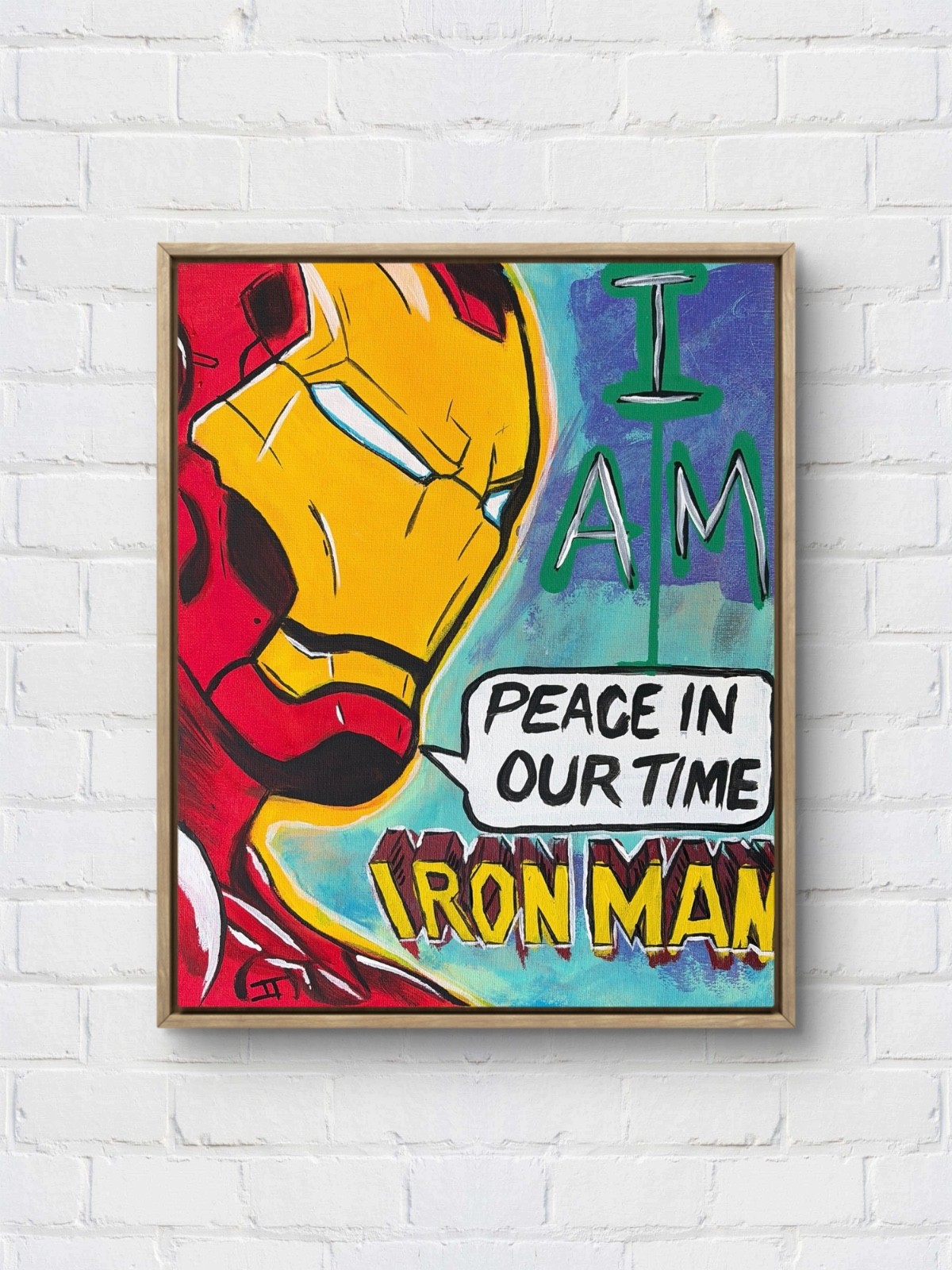 Original Acrylic 11x14 Super Hero Pop Art Canvas Signed Wall Art