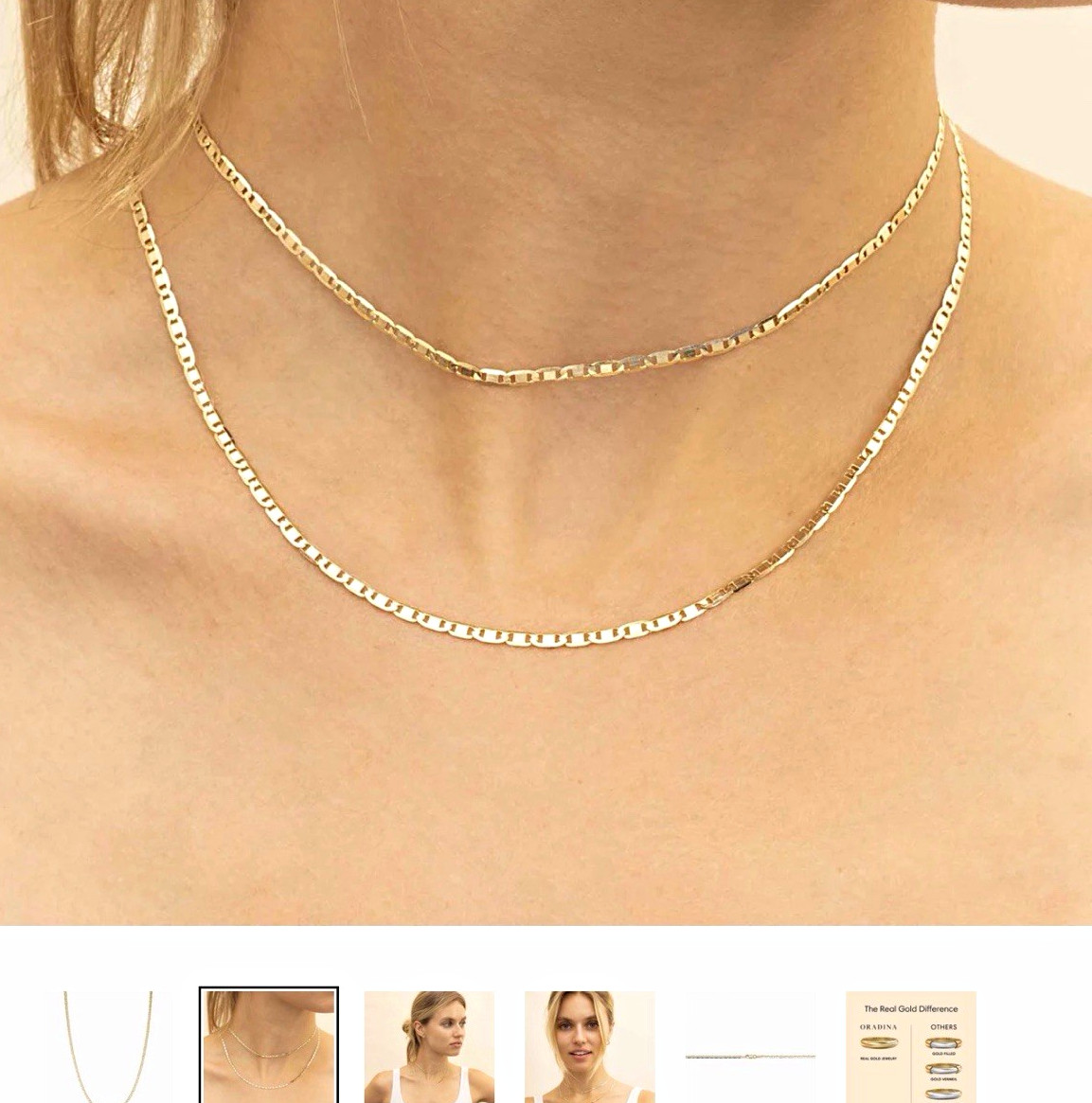 ORADINA Very Valentino 14K Yellow Gold Valentino Link Chain Necklace 18 in ORADINA Very Valentino 14K Yellow Gold Valentino Link Chain Necklace 18 in