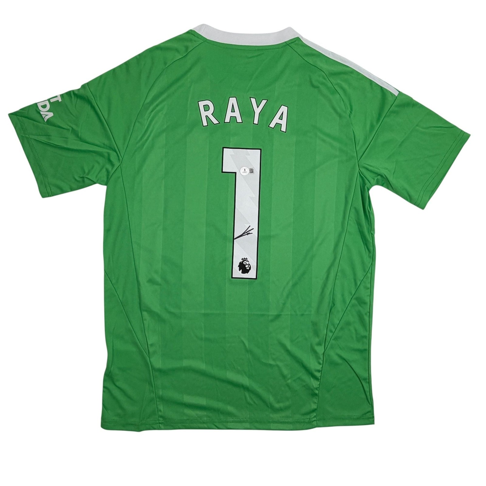 Autographed/Signed David Raya Arsenal Green Soccer Jersey Beckett BAS COA Autographed/Signed David Raya Arsenal Green Soccer Jersey Beckett BAS COA