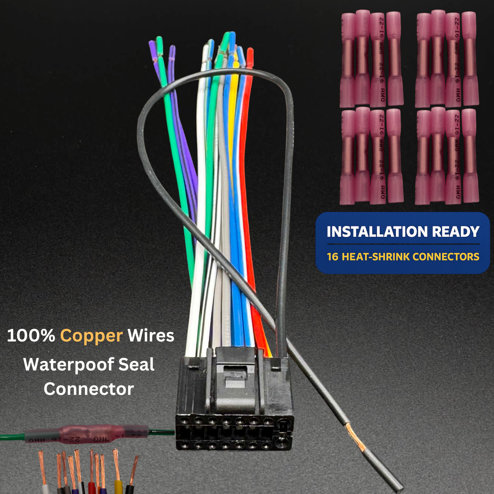 POWER WIRE HARNESS FOR KENWOOD KDC-BT555U KDCBT555U KIT WITH CONNECTORS POWER WIRE HARNESS FOR KENWOOD KDC-BT555U KDCBT555U KIT WITH CONNECTORS