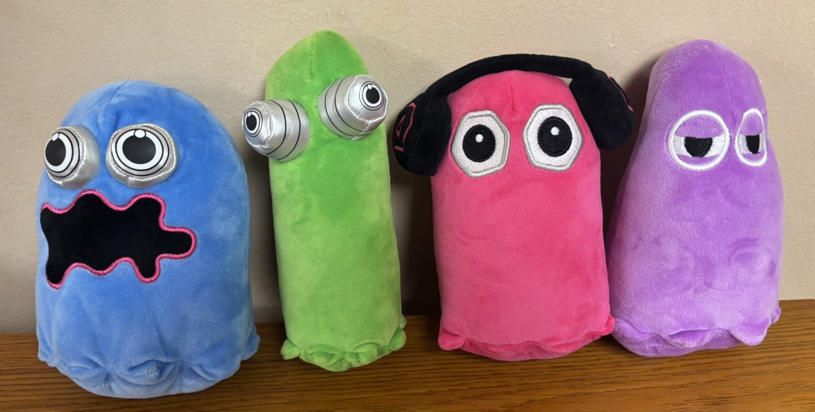 YOUTUBE A FOR ADLEY 4 RAINBOW GHOST PLUSH STUFFED ANIMALS BLUE GREEN PINK PURPLE