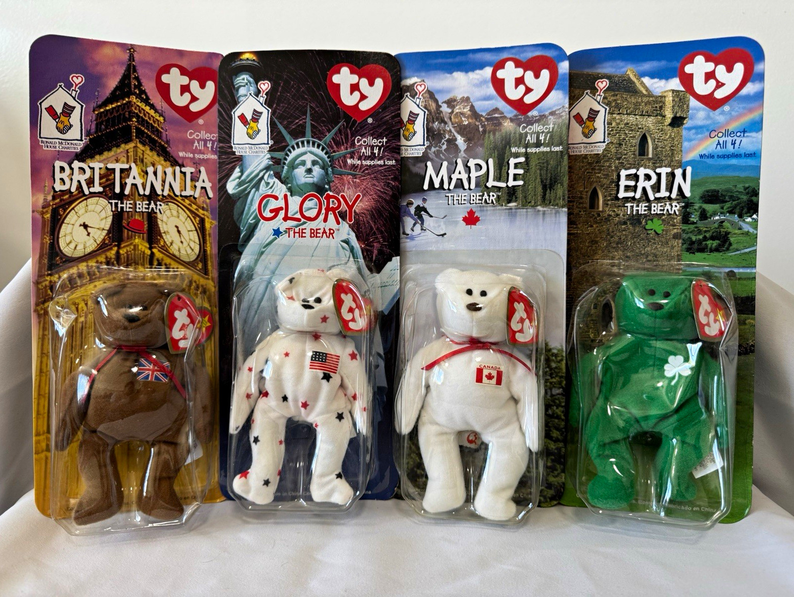 Ty McDonald's Teenie Beanie Babies International Bears Set of 4 1999 Ty McDonald's Teenie Beanie Babies International Bears Set of 4 1999