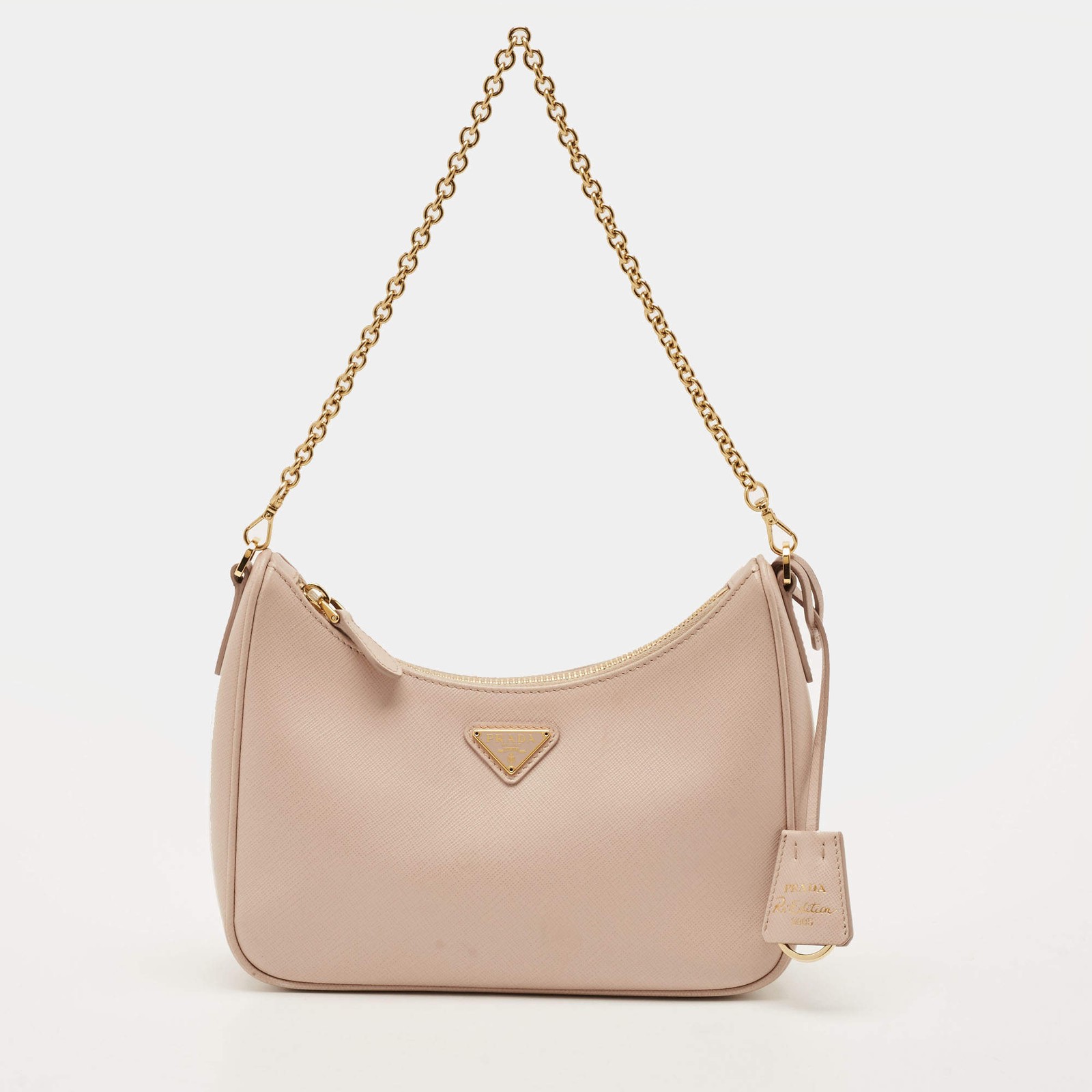 Prada ReEdition 2005 Beige Saffiano Leather Shoulder Bag