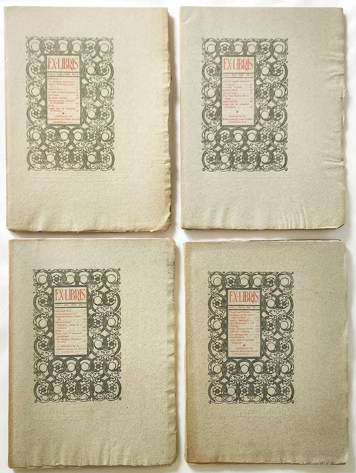 Ex Libris, Volume 1, Nos. 1-4, 1896-1897 American Bookplate Magazine