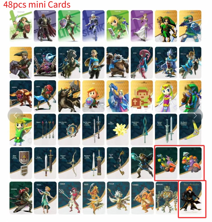 48pcs BOTW TOTK Zelda Tears of the Kingdom Mini NFC Cards for Switch 1 2 /Wii U 48pcs BOTW TOTK Zelda Tears of the Kingdom Mini NFC Cards for Switch 1 2 /Wii U