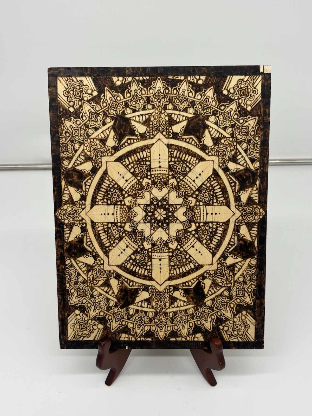 Eleanor Scholz Original Wood Burning 9x12 Hand Burned & Signed 2014 Has Damage