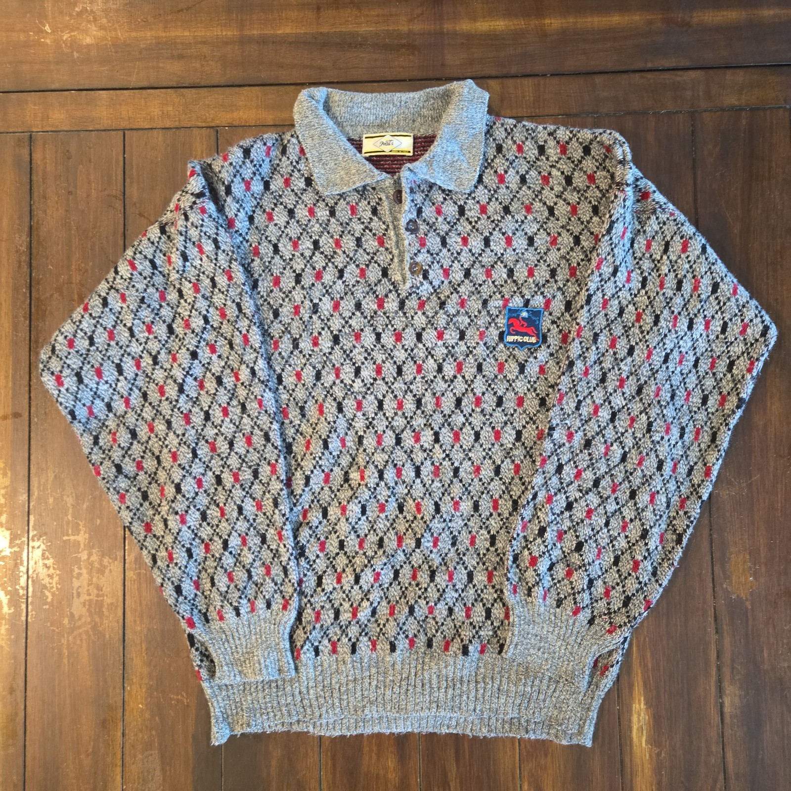 Vintage Artal’s Creazioni Hippic Club Sweater Made Italy Wool Equestrian Horse L