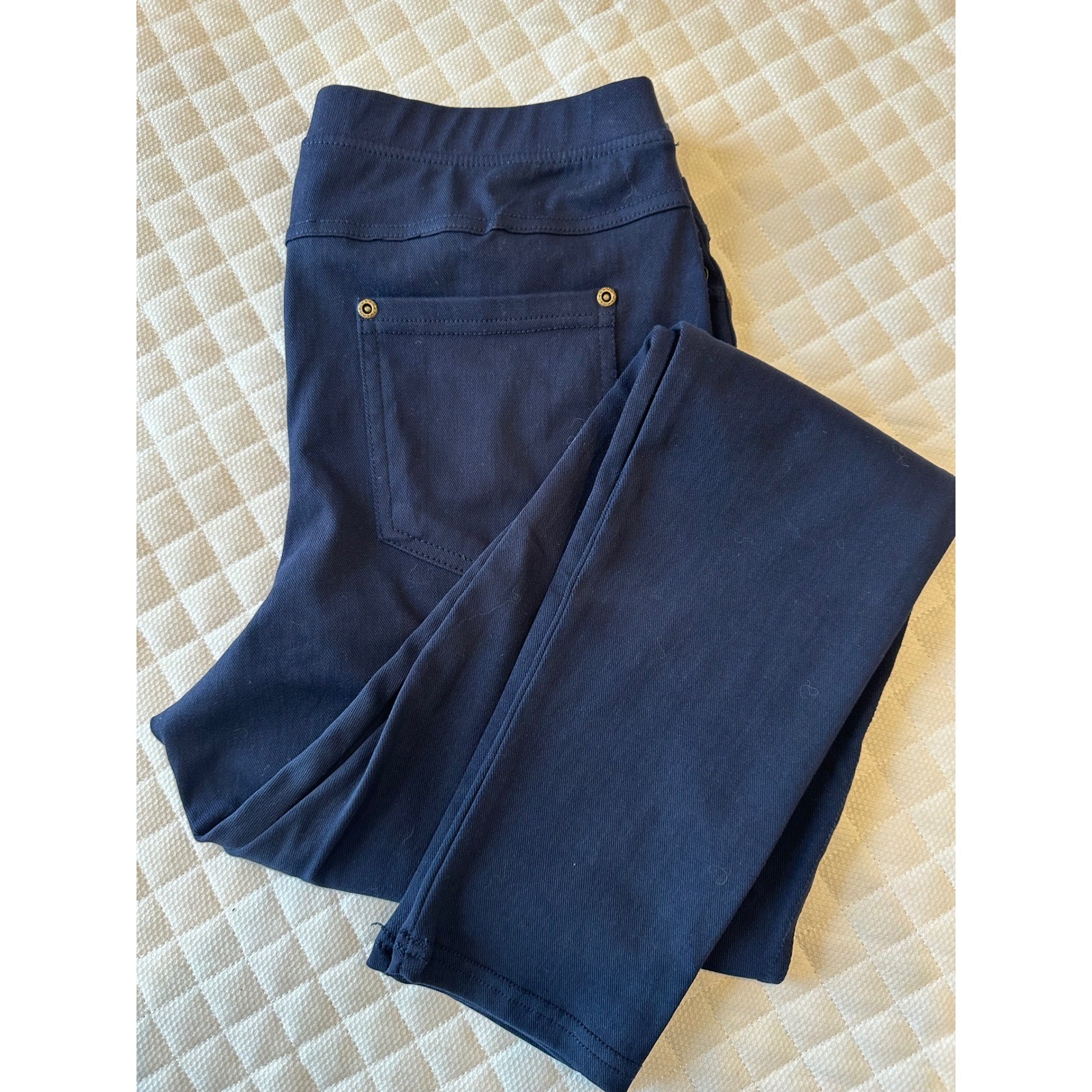 Lildy Navy Blue Denim Jeggings Stretch Pull On Pants L-XL Lildy Navy Blue Denim Jeggings Stretch Pull On Pants L-XL