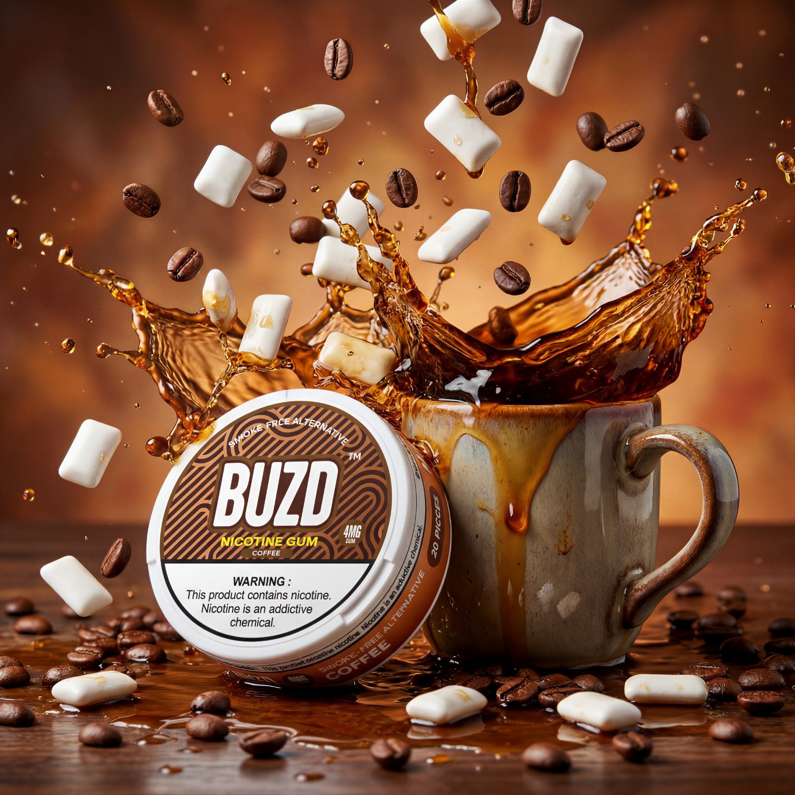 BUZD | Nicotine Gum, Coffee, 4mg, 20ct - EXP 4/21/28 (776000) OTC