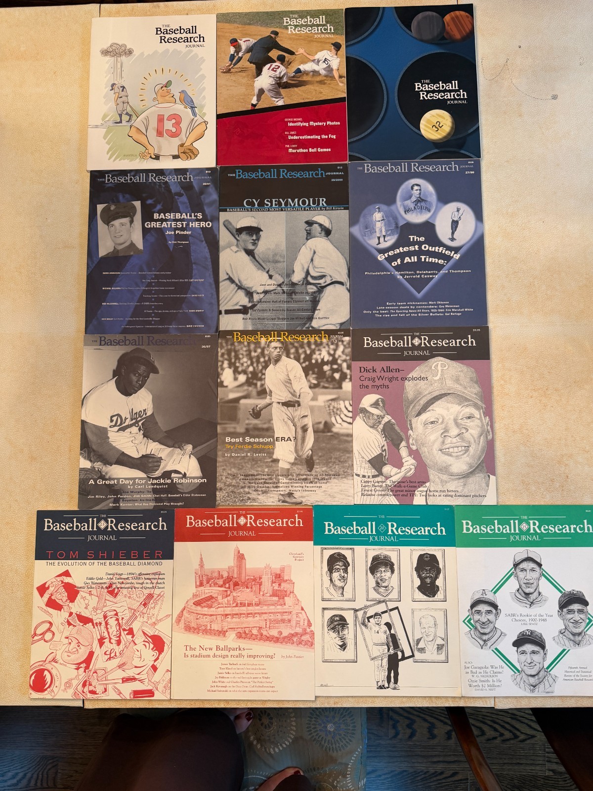 Pristine BASEBALL RESEARCH JOURNAL (SABR) Vintage 1980s & 90s Lot - 13 Issues
